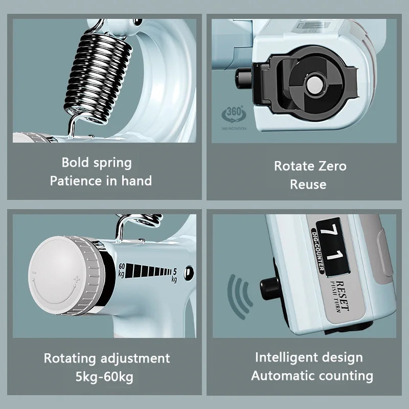 2025 NEW LA  Hand Grip Strengthener Forearm Strengthener 11lbs-132lbs Adjustable Resistance Hand Gripper for Workout