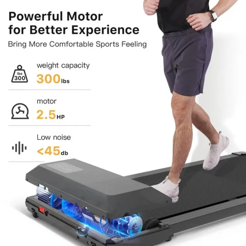 2in1 Powerful 2.5HP Walking Pad Treadmill 15.35*35.43" Belt Walkingpad 300LBS Quiet Portable Under Desk Pad for Home&Office