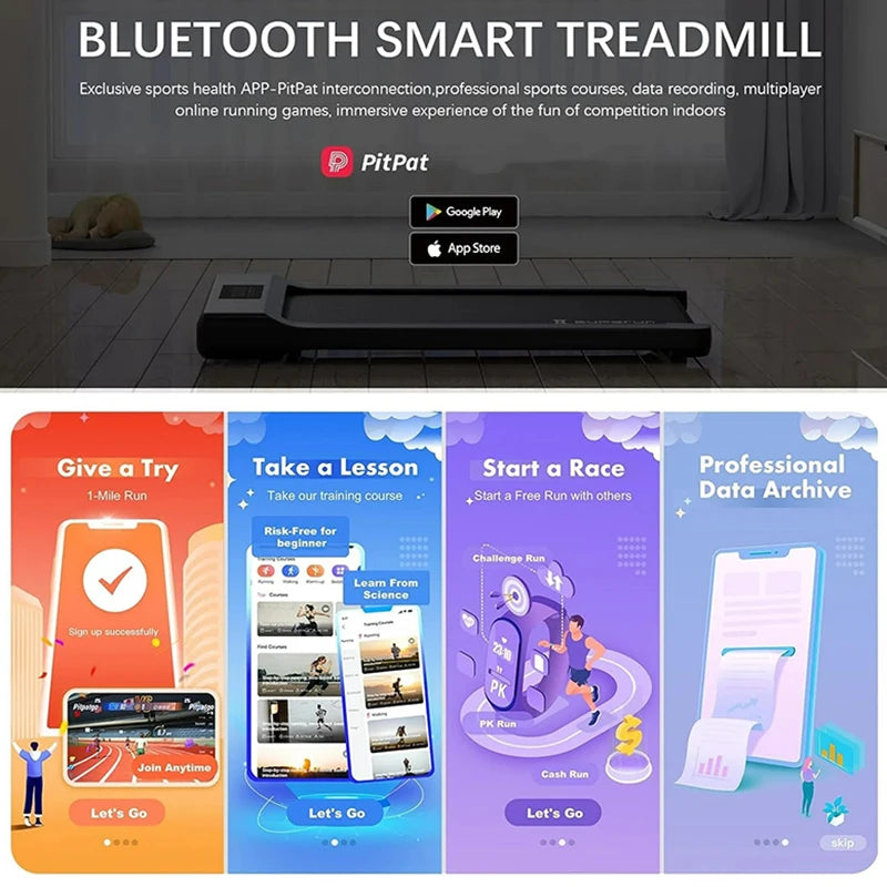 2in1 Powerful 2.5HP Walking Pad Treadmill 15.35*35.43" Belt Walkingpad 300LBS Quiet Portable Under Desk Pad for Home&Office